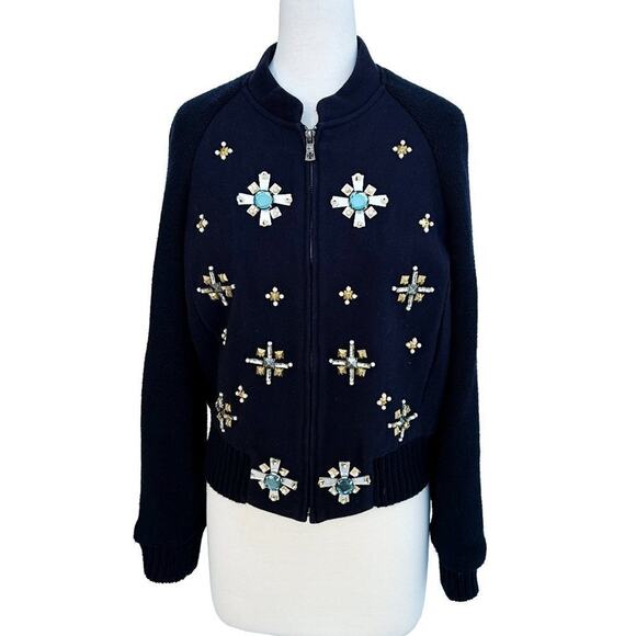 Tory Burch Fall 2014 Runway Embellished Bomber Jacket – Size 4 - Picture 4 of 8